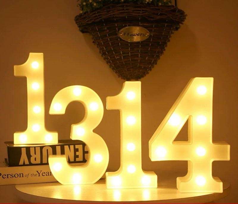 LED Number Tabletop Light /party decor/16cm /A-Z/0-9