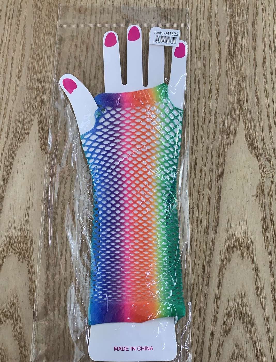 Rainbow Coloured Long Party Gloves