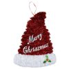Christmas Hat Shaped Glitter Tinsel Hanging Decoration